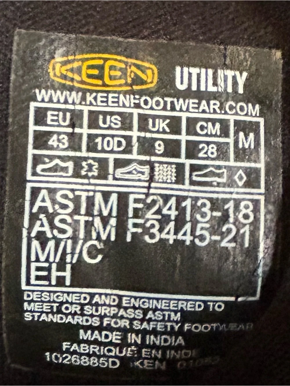 KEEN Utility 6” Cincinnati Waterproof Brown Work Boots Carbon Toe Men’s US 10 D